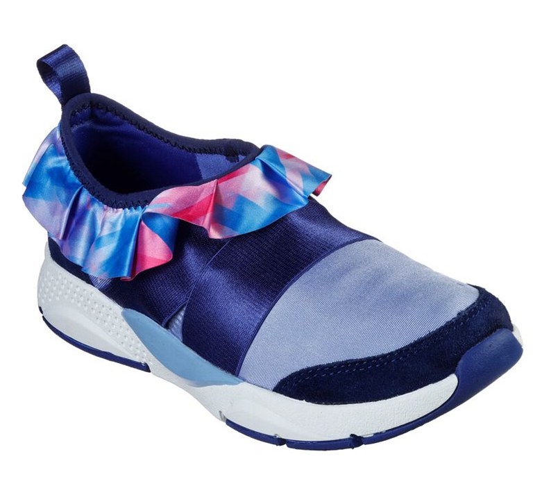 Skechers ine Status - Ruffled Up - Girls Slip On Shoes Blue/Multicolor [AU-NU2477]